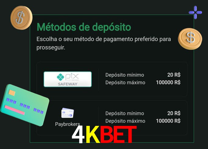 O cassino 4Kbet oferece uma grande variedade de métodos de pagamento